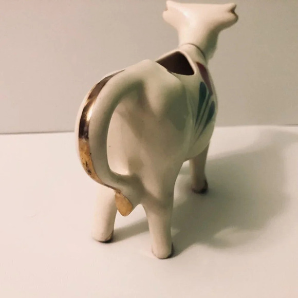 Vintage Ceramic Cow Creamer Red Tulip  Figurine 8 Inch Long - Picture 5 of 16